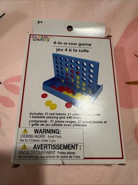 Classic 4-in-a-Row Strategy Game - Blue with Red & Yellow Discs Game